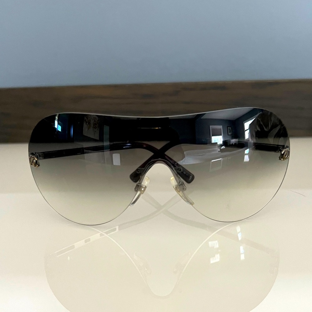 Vintage Chanel Rimless Shield Sunglasses - 2005
